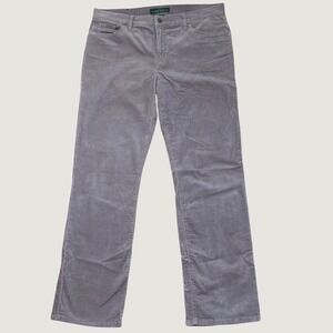 LRL Lauren Jeans Co Ralph Lauren Corduroy Pants Women's 12 Gray Classic Straight
